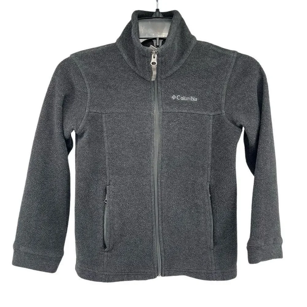 Columbia Boy’s Gray Steens Mountain Full Zip Lightweight Fleece Jacket Small (8)